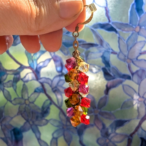 💖 Handmade multicolored Crystal earrings from Mexico - Picture 4 of 4